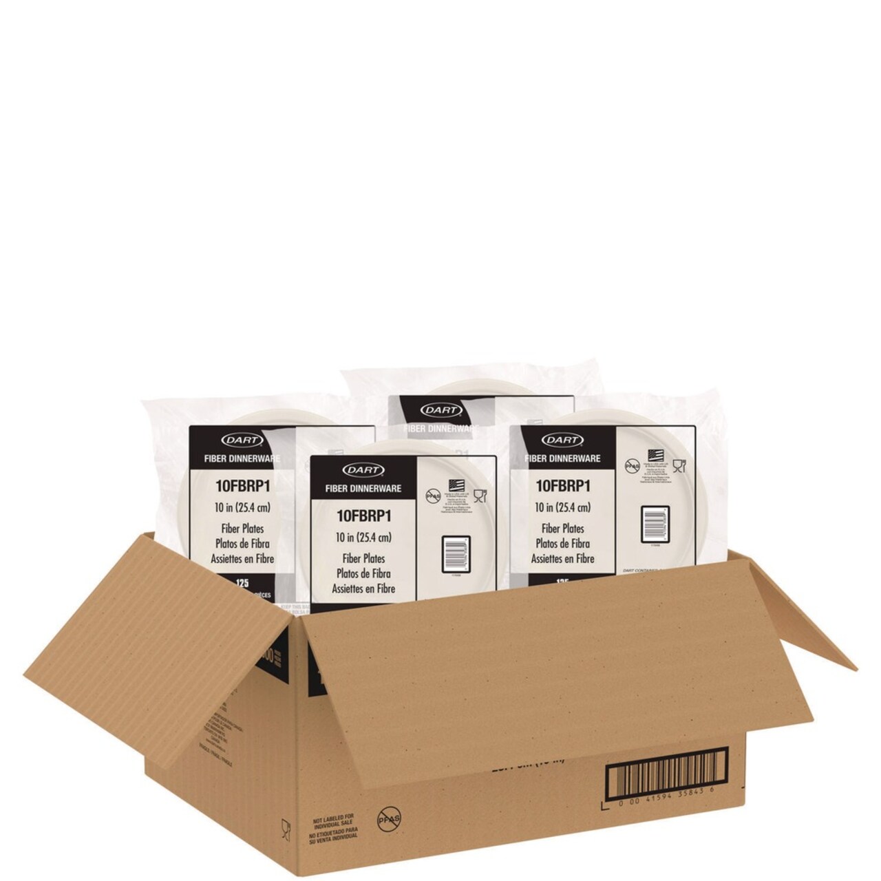 Dart 10.2 in. Diameter ProPlanet Seal Compostable Fiber Dinnerware Plate - Natural (500/Carton)